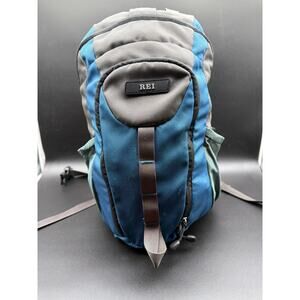 Vintage REI Hiking Backpack Blue Gray Daypack Camping Bag (Peeling Lining)